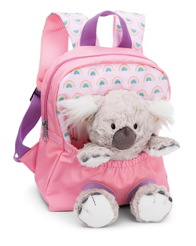 NICI Kinderrucksack rosa 2 in 1 mit Kuscheltier Koala 25cm - Kindergartenrucksack Mädchen & Jungen - Weicher Rückenbereich & verstellbare Gurte - 49841 von NICI