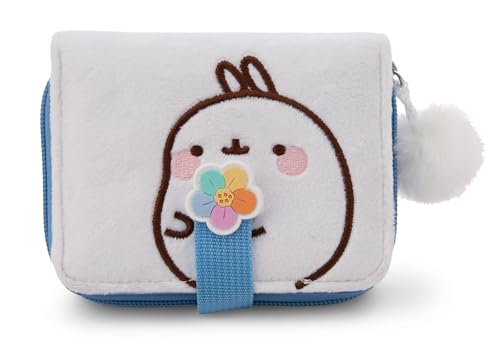 NICI Geldbeutel MOLANG mit Regenbogenblume 12x9,5cm weiß - Brieftasche Mädchen Geldbörse Münze Reißverschluss Tasche für Mädchen und Teenager Fans Geschenk von NICI