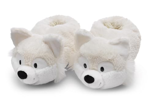 NICI 61313 Polarfuchs Vanja 34-37 (M) weiß-Nachhaltige warme Kuscheltier Hausschuhe für Jungen und Mädchen – Tier-Schuhe mit Anti-Rutsch Sohle – Slippers von NICI