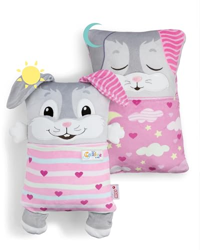 NICI Cosidoo Kuscheltier Hase mit Wendefunktion 30x20cm - grau - Weiches Plüschtier – Für kleine Kuscheltierliebhaber zum Kuscheln & Spielen. Ideal für Zuhause, den Kindergarten oder unterwegs - 62294 von NICI