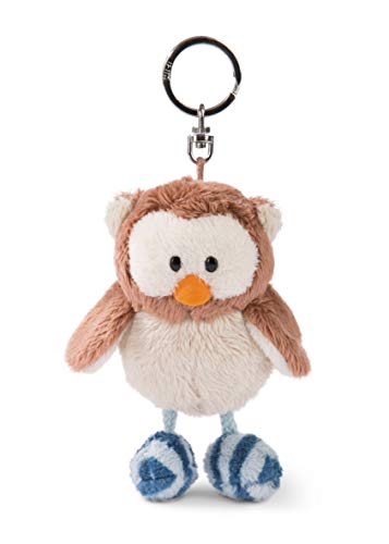 NICI Eule Oscar 10cm Schlüsselanhänge, Kopf drehbar, Flauschiges Plüschtier mit Schlüsselring (Packung mit 2) von NICI