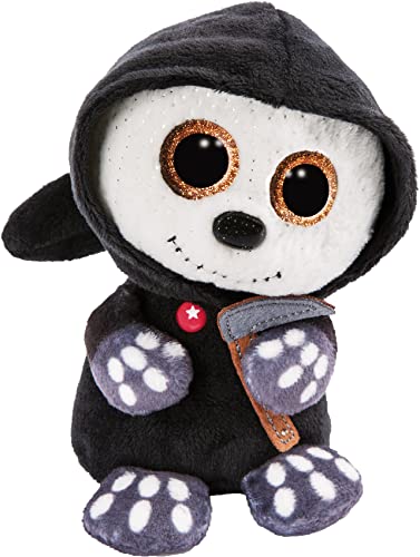 NICI Glubschis: Das Original – Glubschis Halloween Sensenmann Sanito 25 cm -Kuscheltier Sensenmann mit großen Augen-Flauschiges Plüschtier mit Glitzeraugen von NICI