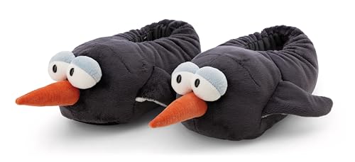 NICI Hausschuhe Pinguin Jorge Thunder 36-39 (M) - grau - Warme Kuscheltier Hausschuhe aus Plüsch für Kinder und Erwachsene, Tier-Schuhe mit Anti-Rutsch Sohle, Slippers | 62449 von NICI