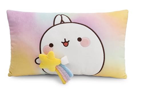 NICI Kissen MOLANG 43x25cm - weiß - Flauschiges Kuscheltierkissen für Kinder und Erwachsene, Plüschkissen ideal für Zuhause, Kindergarten oder unterwegs | 62223 von NICI