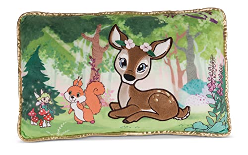 NICI Kissen Magical Forest 43 x 25 cm – rechteckiges Kuschelkissen aus weichem Plüsch, Dekokissen mit Tier-Motiv für Kinder & Erwachsene, 49215, tolle Geschenkidee, Braun von NICI
