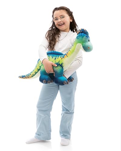 NICI Kuscheltier Dino Snackilus 70cm - blau - Weiches Plüschtier – niedliches Stofftier zum Kuscheln & Spielen – tolle Geschenkidee für Kinder & Erwachsene - 61574 von NICI