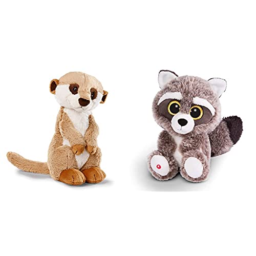 NICI Kuscheltier Erdmännchen 15 cm – Erdmännchen Plüschtier für Mädchen, Jungen & Babys 46343 & Glubschis: Das Original – Glubschis Waschbär Clooney 25 cm – Schmusetier für Kuscheltierliebhaber –45569 von NICI