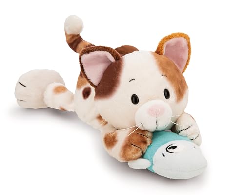NICI Kuscheltier Glückskatze mit Fisch 30cm - braun - Weiches Plüschtier – niedliches Stofftier zum Kuscheln & Spielen – tolle Geschenkidee für Kinder & Erwachsene | 62151 von NICI