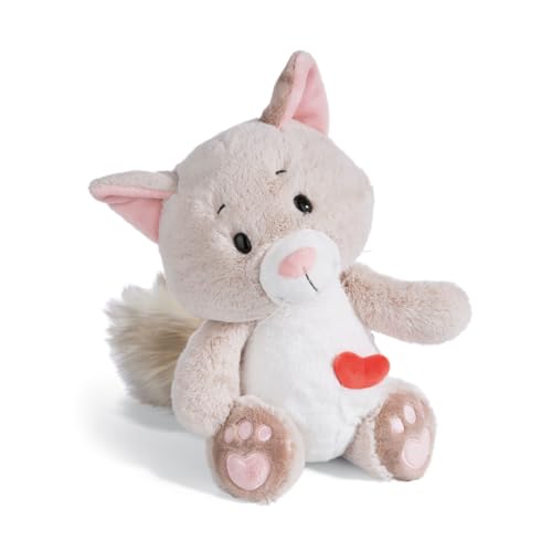 NICI Kuscheltier Love Katze flauschig 25 cm – niedliches Stofftier aus weichem Plüsch zum Kuscheln und Spielen, Plüschtier für Kinder & Erwachsene, 49407, tolle Geschenkidee, beige, 25cm von NICI