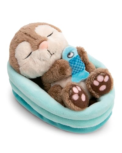 NICI Kuscheltier Otter mit Fisch 12cm schlafend im Körbchen - grau - Stofftier aus weichem Plüsch, niedliches Plüschtier zum Kuscheln und Spielen, für Kinder & Erwachsene - 61582 NICI Kuscheltier Otter mit Fisch 12cm schlafend im Körbchen - grau - Stofftier aus weichem Plüsch, niedliches Plüschtier zum Kuscheln und Spielen, für Kinder & Erwachsene - 61582 von NICI