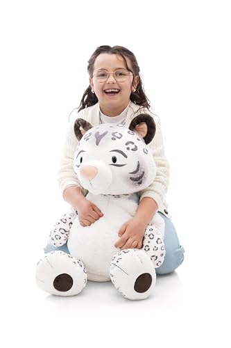 NICI Kuscheltier Schneeleopard Eleni Snowbell 70cm - weiß - Weiches Plüschtier – niedliches Stofftier zum Kuscheln & Spielen – tolle Geschenkidee für Kinder & Erwachsene | 62434 von NICI