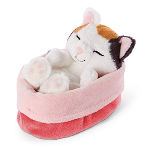 NICI Kuscheltier Sleeping Kitties Katze 12cm, Creme, im rot-rosanen Körbchen NICI Kuscheltier Sleeping Kitties Katze 12cm, Creme, im rot-rosanen Körbchen von NICI