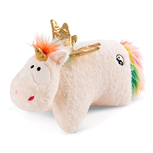 NICI Kuscheltierkissen Einhorn Rainbow Yang 40x30cm – 2 in 1: Kuscheltier & Kuschelkissen für Mädchen, Jungen & Babys – Plüschtier & Plüschtier-Kissen in einem, Weiß von NICI