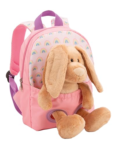 NICI Rucksack 21x26cm rosa mit Plüschtier Hase 25cm - Abnehmbarer Pluschspielzeug Weich Flauschig, Kindergarten Rucksack mit Kuscheltier für Jungen und Mädchen - 61763 NICI Rucksack 21x26cm rosa mit Plüschtier Hase 25cm - Abnehmbarer Pluschspielzeug Weich Flauschig, Kindergarten Rucksack mit Kuscheltier für Jungen und Mädchen - 61763 von NICI
