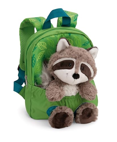Rucksack mit Plüschtier 21x26cm Waschbär 25cm - grün - Abnehmbarer Pluschspielzeug Weich Flauschig, Kindergartenrucksack mit Kuscheltier für Jungen und Mädchen | 61745 Rucksack mit Plüschtier 21x26cm Waschbär 25cm - grün - Abnehmbarer Pluschspielzeug Weich Flauschig, Kindergartenrucksack mit Kuscheltier für Jungen und Mädchen | 61745 von NICI