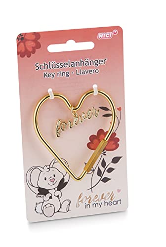 NICI Schlüsselring Forever, herzförmig aus Metall auf Header-Karte Forever in my heart-Love Classic Kollektion von NICI