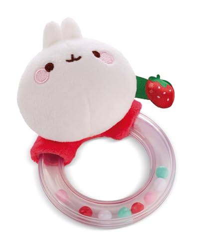 Nici Molang 11 Cm On Header Card Rattle One Size, weiß von NICI