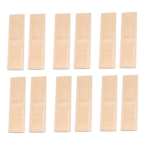 12pcs Dollhouse -Fensterläden Klassiker hölzerne mini 1 12 Skala Dollhouse Möbel 4, 5 x 1, 3 x 0, 2 Zoll Fenster Funny DIY Dolls House Furniture for Kids Gift, Dolls House von NIDONE