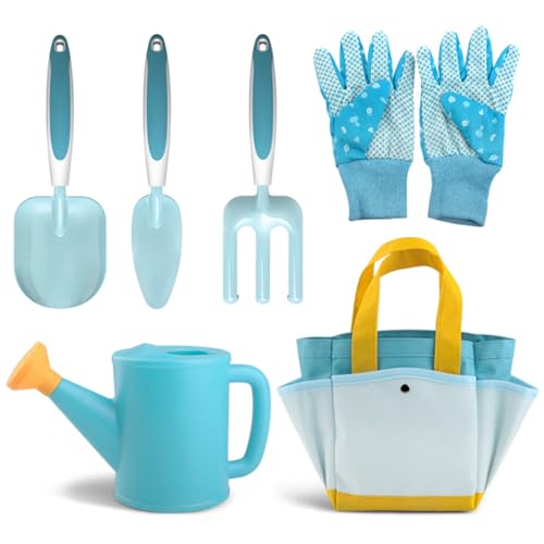 6PCS/Set Kids Gartenwerkzeuge Safe & Fun Kids Gardening Set mit Rake, 2 Schaufel, Wasser, Handschuhen und Taschen tragbares DIY -Kleinkind für Geschenke im Freien für Outdoor Toys 6PCS/Set Kids Gartenwerkzeuge Safe & Fun Kids Gardening Set mit Rake, 2 Schaufel, Wasser, Handschuhen und Taschen tragbares DIY -Kleinkind für Geschenke im Freien für Outdoor Toys von NIDONE