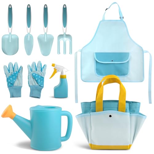 9pcs/Set Kids Gardening Tools Safe & Fun Kids Gardening Set mit Rake, Gabel, Schaufel, Bewässerung, Schürze, Handschuhen und Taschen tragbares DIY -Kleinkind 9pcs/Set Kids Gardening Tools Safe & Fun Kids Gardening Set mit Rake, Gabel, Schaufel, Bewässerung, Schürze, Handschuhen und Taschen tragbares DIY -Kleinkind von NIDONE