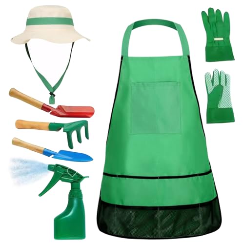 Kids Gardening Set 7PCS/Set Educational Kleinkind Gartenset Beinhaltet Schürze, Sprühgerät, Handschuhe, Hut, Rechen, Schaufeln Kids Gärtner -Werkzeug -Set für Gärtner -Cosplay -Geschenk für Kinder, K Kids Gardening Set 7PCS/Set Educational Kleinkind Gartenset Beinhaltet Schürze, Sprühgerät, Handschuhe, Hut, Rechen, Schaufeln Kids Gärtner -Werkzeug -Set für Gärtner -Cosplay -Geschenk für Kinder, K von NIDONE
