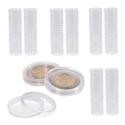 Münzkapseln 100pcs 0, 79 Zoll Clear Round Coin Hülle Halter Storage Container Sammlung Box von NIDONE