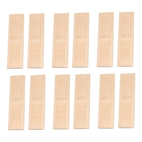 NIDONE 12pcs Dollhouse -Fensterläden Klassische Holzhölzern Mini 1 12 Skala Dollhouse Möbel 4.5x1.3x0, 2 Zoll Fenster Lustige DIY Puppen Hausmöbel für Kinder NIDONE 12pcs Dollhouse -Fensterläden Klassische Holzhölzern Mini 1 12 Skala Dollhouse Möbel 4.5x1.3x0, 2 Zoll Fenster Lustige DIY Puppen Hausmöbel für Kinder von NIDONE