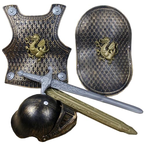NIDONE 4PCS/Set Knight Kostüm Kinder Plastikritter Rüstung mit Helmschwert und Schild für Kinder für VBS -Themen -Partys Rollenspiele NIDONE 4PCS/Set Knight Kostüm Kinder Plastikritter Rüstung mit Helmschwert und Schild für Kinder für VBS -Themen -Partys Rollenspiele von NIDONE