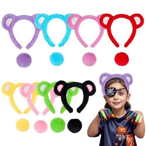 NIDONE 8 Sets Bärenohren Stirnband mit Schwanzset, farbenfrohe Tierohren Erwachsener Kostüm für Halloween -Weihnachtsgeburtstag Accessoires NIDONE 8 Sets Bärenohren Stirnband mit Schwanzset, farbenfrohe Tierohren Erwachsener Kostüm für Halloween -Weihnachtsgeburtstag Accessoires von NIDONE