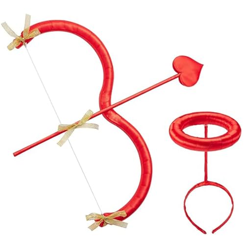 NIDONE Amor Pfeil und Bogen Set Kostüme, Erwachsene Amor Engel Halo und Bogen Kit Pfeile Valentinstag Amor Kostüm Zubehör Hochzeit Geburtstag Cosplay Kostüm Foto Requisiten – Rot – Einheitsgröße NIDONE Amor Pfeil und Bogen Set Kostüme, Erwachsene Amor Engel Halo und Bogen Kit Pfeile Valentinstag Amor Kostüm Zubehör Hochzeit Geburtstag Cosplay Kostüm Foto Requisiten – Rot – Einheitsgröße von NIDONE
