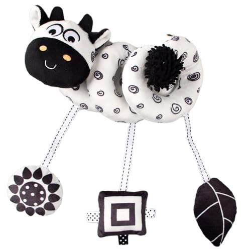 NIDONE Baby Autositz Spielzeug, tierische Spiralplüschhänge-Krippenspielzeug, Schwarz-Weiß-Quietschen-Reiseaktivität Wind Chimes Early Pädagogik Kinderwagen Spielzeug für Neugeborene 0-6 Monate NIDONE Baby Autositz Spielzeug, tierische Spiralplüschhänge-Krippenspielzeug, Schwarz-Weiß-Quietschen-Reiseaktivität Wind Chimes Early Pädagogik Kinderwagen Spielzeug für Neugeborene 0-6 Monate von NIDONE