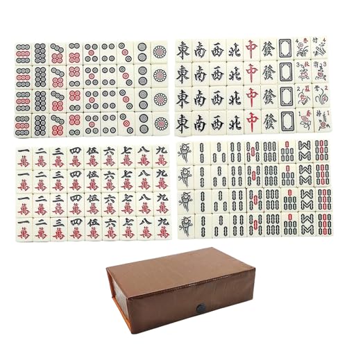 NIDONE Chinesisches Mahjong -Set, 149pcs/ Set Mahjong Set Chinese Mah Jong Game Travel Mini Mahjong Set für Kinderfamilien Erwachsene, professionell komplettes Mahjongg Set von NIDONE