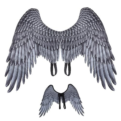 NIDONE Engelsflügel für Erwachsene Unisex Größe Feder Realistische Halloween Engel Flügel elastischer Schultergurt Nicht gewebter Flügel Kostüm für Party Cosplay Schwarz, Flügelkostüm NIDONE Engelsflügel für Erwachsene Unisex Größe Feder Realistische Halloween Engel Flügel elastischer Schultergurt Nicht gewebter Flügel Kostüm für Party Cosplay Schwarz, Flügelkostüm von NIDONE