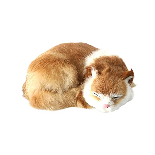 NIDONE Realistische Katze, Simulation schlafende Katze süßes künstliches Leder 8.27x6.69x2.76inch Realistische Katzen dekorative lebensechte Katzenpuppenfotografie -Requisite von NIDONE