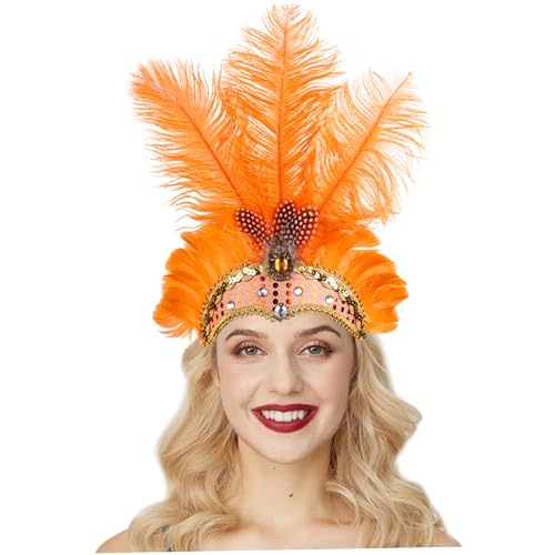 NIDONE Showgirl Kopfstück für Frauen Mädchen Showgirl Carnival Feathers Kopfstück für Hawaii Kostümparty NIDONE Showgirl Kopfstück für Frauen Mädchen Showgirl Carnival Feathers Kopfstück für Hawaii Kostümparty von NIDONE