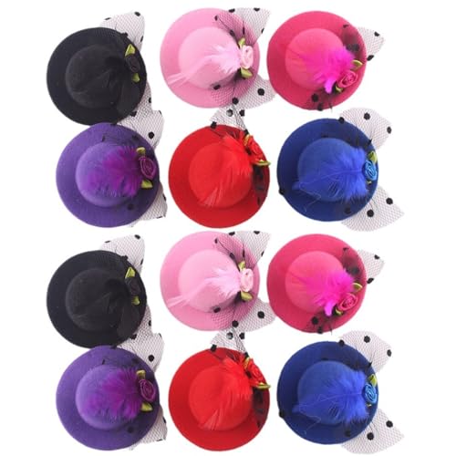 NIDONE Tea -Party -Hüte für Mädchen, Tee -Party -Hut mit Clips für Kinder, 12 -propcs Mini -Hüte mit Blumen Federn Mesh für Mädchen Kleinkindkostümzubehör NIDONE Tea -Party -Hüte für Mädchen, Tee -Party -Hut mit Clips für Kinder, 12 -propcs Mini -Hüte mit Blumen Federn Mesh für Mädchen Kleinkindkostümzubehör von NIDONE