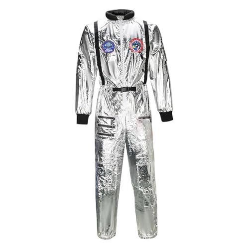 NIDONE Weltraumanzug für Kinder, Weltraumanzug Kostüm Kids Polyester Stretchy Crew Neck Kleinkind Halloween Jumpsuit für Cosplay -Geburtstagsgeschenke, s von NIDONE