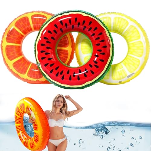 Schwimmring 3pcs Orange, Zitronen- und Wassermelonenschwimmrohr aufblasbar 29 PVC Pool Floats für Erwachsene Kinder glattes leckeres Sommerpool Floaties zum Schwimmen, Training, Party, Schwimmring Schwimmring 3pcs Orange, Zitronen- und Wassermelonenschwimmrohr aufblasbar 29 PVC Pool Floats für Erwachsene Kinder glattes leckeres Sommerpool Floaties zum Schwimmen, Training, Party, Schwimmring von NIDONE