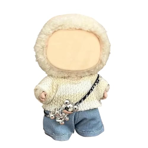 17 cm Puppenkleidung (keine Puppe), süßes Puppen-Outfit-Zubehör mit Pullover + Denim-Jeans + Hose, kleines Kawaii-Kleidungsset für Puppen von NIEBYI