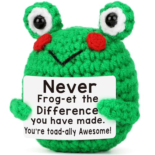 Dankeschön-Geschenk für Lehrer, Kollegen, Mitarbeiter, Ruhestand, Abschiedsgeschenk, Chef, Krankenschwester, Mentor, Muttertag für Mütter, Oma, Ehefrau, Schwester, Mini-Positiver Häkelfrosch von NIEBYI