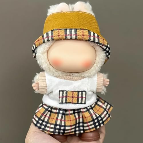 Geeignet für Labubu-Puppen-Mode-Set – 17 cm Vinyl-Puppenkleidung und Zubehör, exquisite handgefertigte Outfits mit detaillierter Stickerei und weichem Stoff (keine Puppe) von NIEBYI
