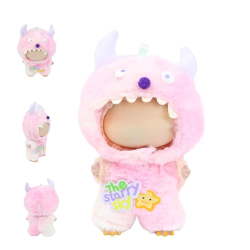 Kleidung für L-Bu Puppe, 17 cm, Zubehör, Anzug, niedliche Kleidung für Puppen, Verkleidung, Monster-Stil, Rosa von NIEBYI