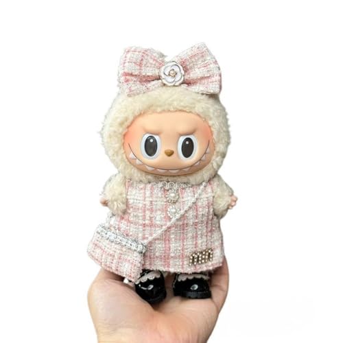 Kleidung für LABU Schwarze Puppenkleidung Set mit Dreiecks-Akzenten, 17,5 cm für Labu Puppen Zubehör (keine Puppe) von NIEBYI
