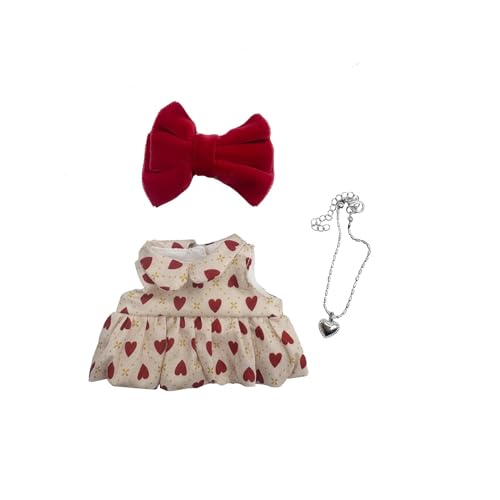 Kleidung für Labubus-Puppe, niedliche Outfits für La Bubu-Schlüsselanhänger-Puppen, Kawaii-Dress Up-Kleidung für 17 cm große Labubus-Puppe für Geburtstagsgeschenke (keine Puppe) von NIEBYI