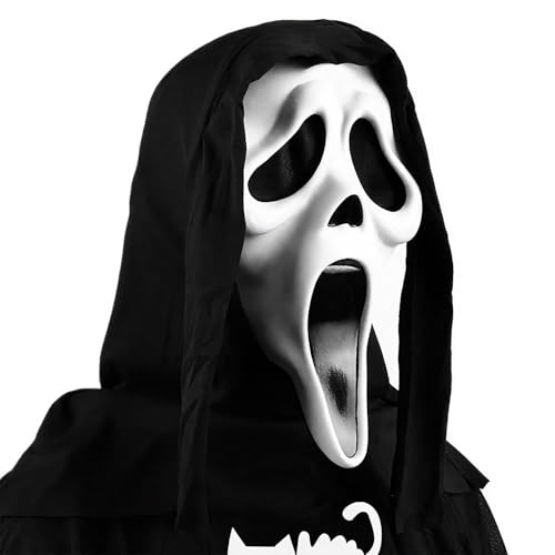 NIEBYI Halloween-Maske, Naturlatex, gruseliger Totenkopf-Maske, Halloween-Horror, Vollkopf-Maskerade, Cosplay, Party-Dekoration, Requisiten von NIEBYI