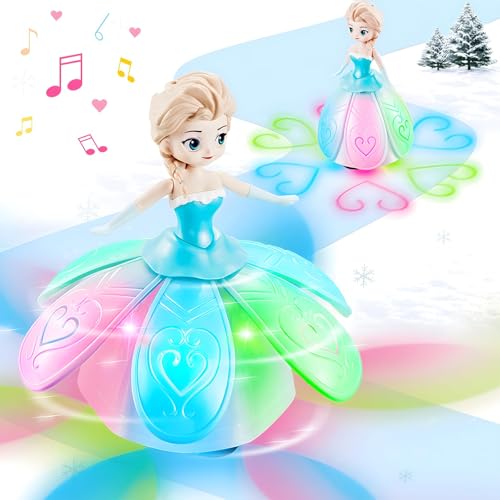 NIEBYI Spielzeug für Mädchen 2–5, Tanzende Prinzessin, drehendes Krabbelspielzeug für kleine Mädchen im Alter von 3–5 Jahren, mit bunten blinkenden Lichtern und Musik, Weihnachtsgeschenk, Spielzeug NIEBYI Spielzeug für Mädchen 2–5, Tanzende Prinzessin, drehendes Krabbelspielzeug für kleine Mädchen im Alter von 3–5 Jahren, mit bunten blinkenden Lichtern und Musik, Weihnachtsgeschenk, Spielzeug von NIEBYI