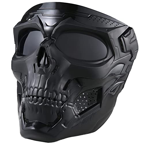 NIEBYI Totenkopfmaske, taktische Vollgesichtsmasken für CS Survival-Spiele, Schießen, Cosplay, Film, Paintball, Halloween, gruselige Masken von NIEBYI