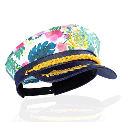 NIEBYI Tropischer Seemannskapitän Hut – Hawaiianische Luau Party Kreuzfahrt Yacht Zubehör für Männer, Frauen und Kinder Mehrfarbig NIEBYI Tropischer Seemannskapitän Hut – Hawaiianische Luau Party Kreuzfahrt Yacht Zubehör für Männer, Frauen und Kinder Mehrfarbig von NIEBYI
