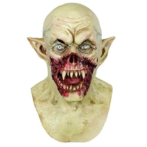 NIEBYI Vampirmaske Zombie Kopfmaske für Erwachsene, Gruseliger Horror Gruselige Dämonenmonstermaske für Halloween-Kostümparty von NIEBYI