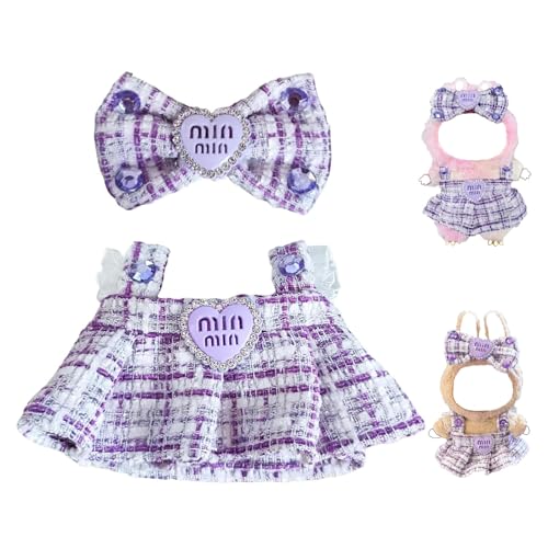 Puppen-Kleidungs-Set, 17 cm, Mädchenkostüm für 17 cm Puppenzubehör, modisches Kleider-Set, geeignet für La-Bubu-Kleidungsparty, luxuriöse, schicke Puppenkleidung (ohne Puppe) (lila min) von NIEBYI